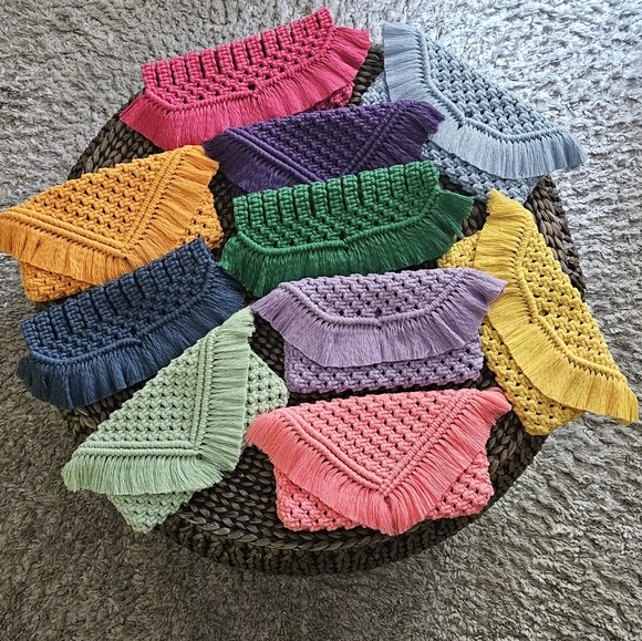 Custom Order Macrame Clutch/ Earrings - Picture 7 of 12